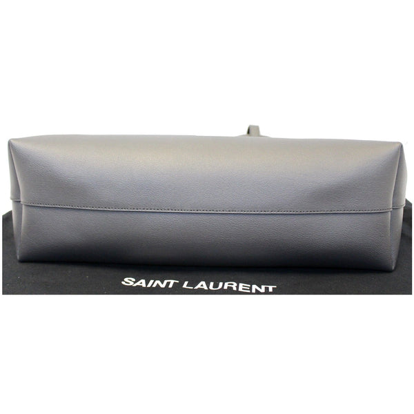 Yves Saint Laurent Shopping Tote Bag Leather Grey - back view