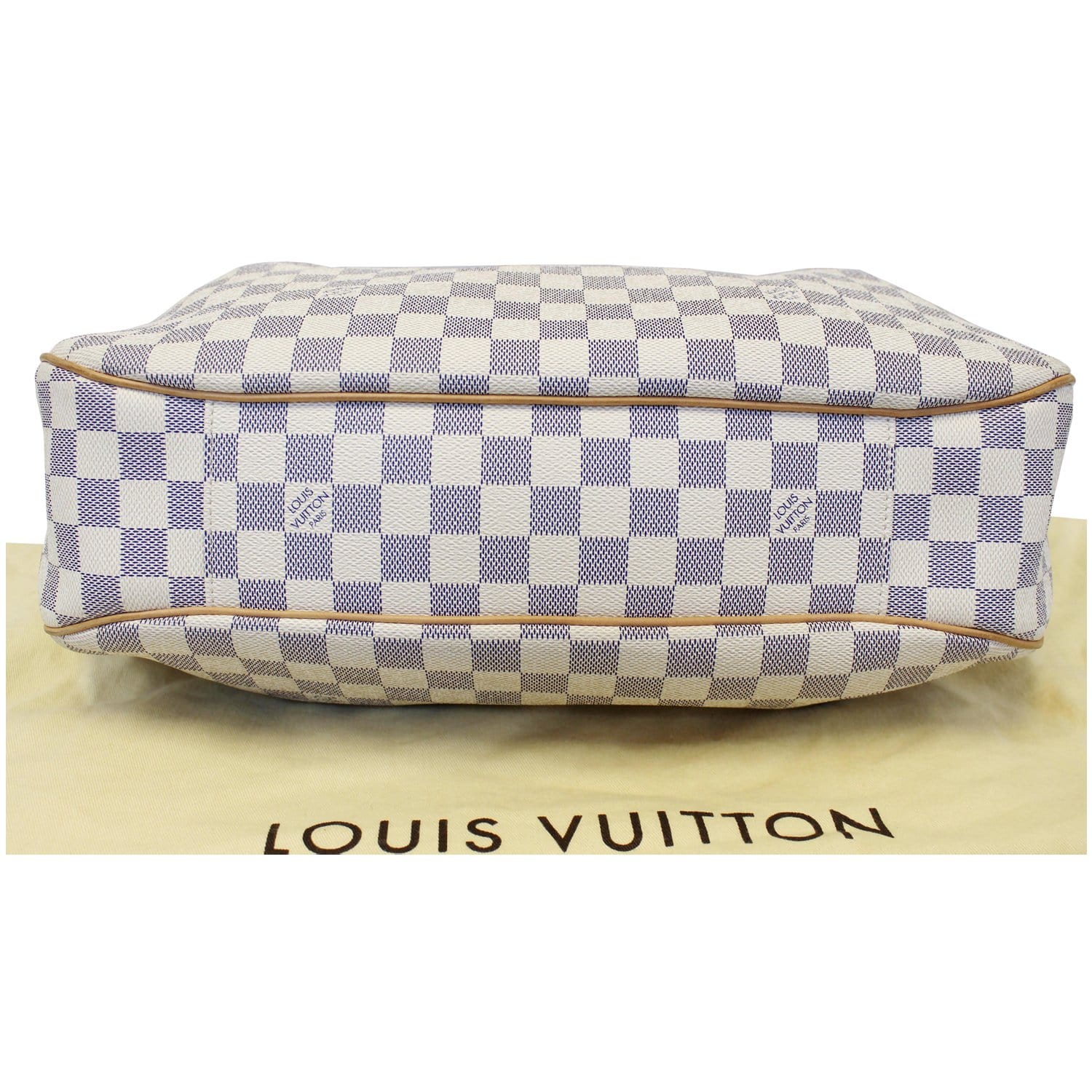 Louis Vuitton Evora Damier Azur Mm 867371 White Coated Canvas Shoulder Bag  For Sale at 1stDibs