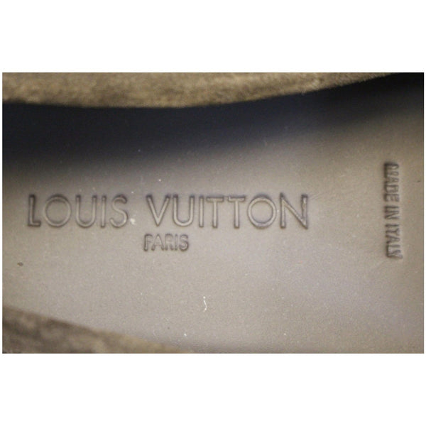 Engraved Louis Vuitton Moccasin Embossed Brown