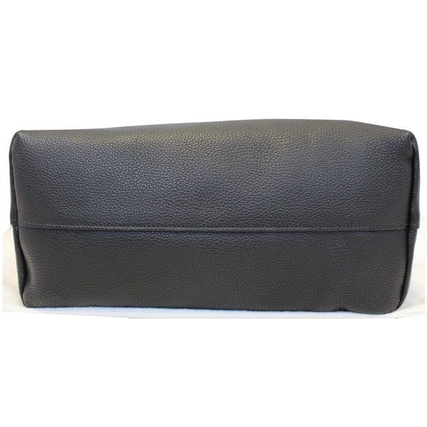 PRADA Daino Medium Leather Tote Shoulder Bag Black