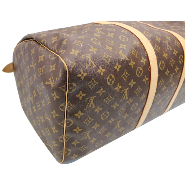 LOUIS VUITTON Keepall 55 Monogram Canvas Bostan Bag Brown