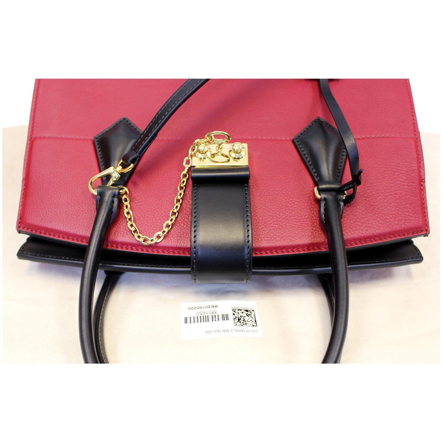 Louis Vuitton Cour Marly MM Calfskin Leather Bag Rouge