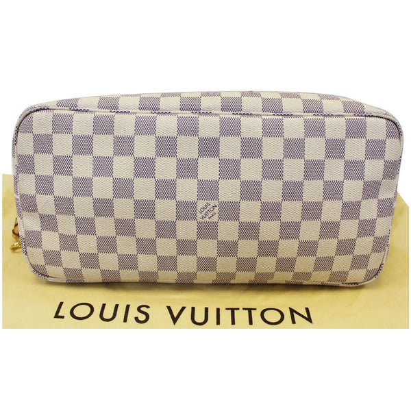 Louis Vuitton Neverfull MM Damier Azur White Bag - bottom view