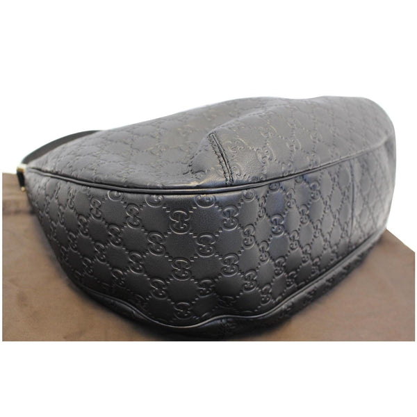 GUCCI New Web Guccissima Leather Hobo Bag Black 233604