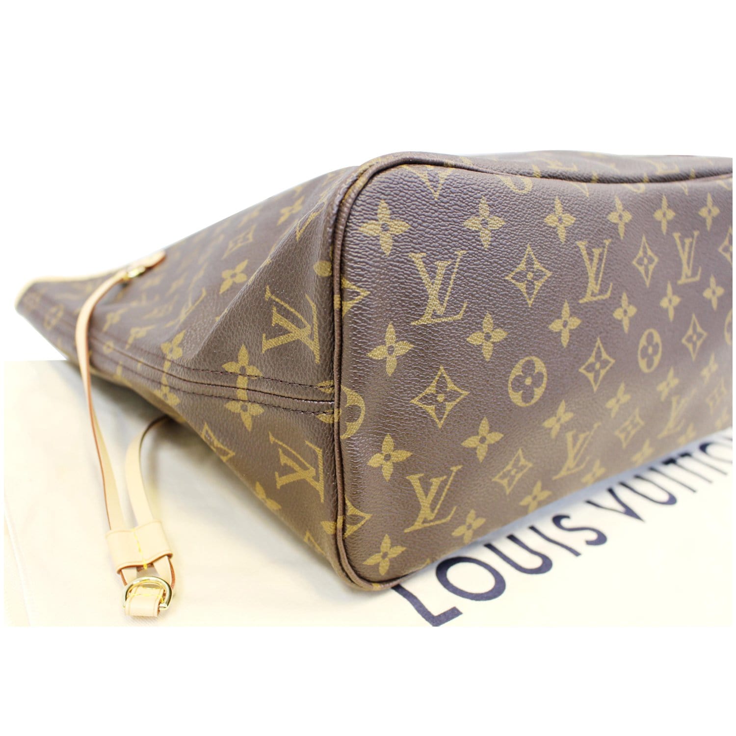 Louis Vuitton Neverfull MM Peony Monogram Leather Canvas Tote