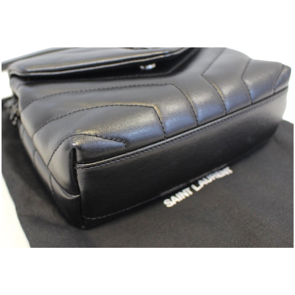 YVES SAINT LAURENT Matelasse Loulou Monogram Calfskin Shoulder Bag Black