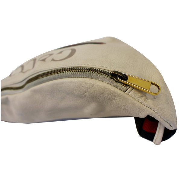 GUCCI Print Leather White Belt Waist Bum Bag Medium 530412