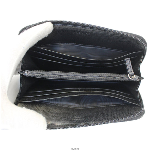 PRADA Black Nylon Zip Around Wallet