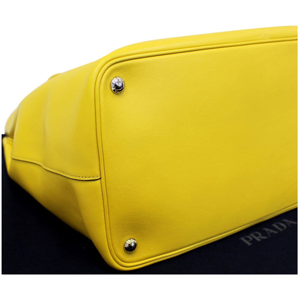Prada Tote Bag Calfskin Buckle Tote Bag Yellow City - Left bottom