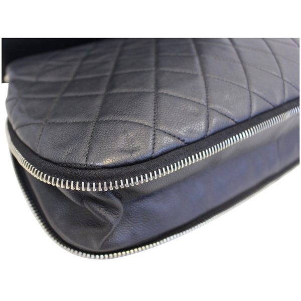 CHANEL Black Quilted Caviar Leather Zip Around Tote Bag-US