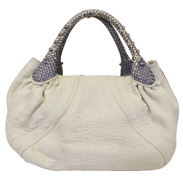 FENDI Spy Nappa Leather Satchel Bag White