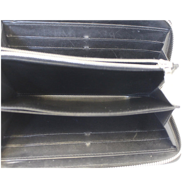 LOUIS VUITTON Zip Around Leather Wallet Black