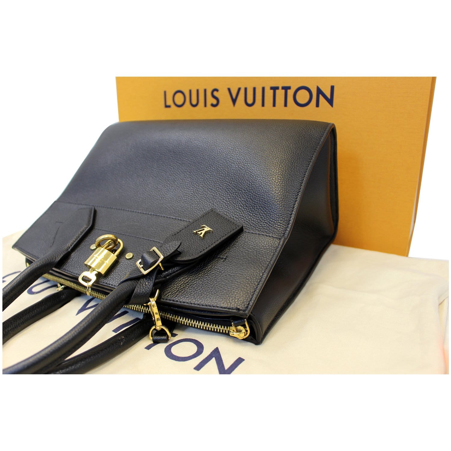 Louis Vuitton Taurillon City Steamer MM - Black Handle Bags