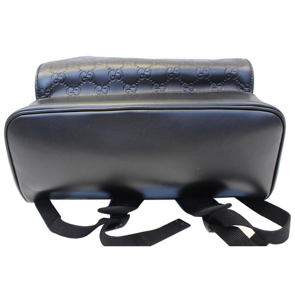 GUCCI GG Signature Leather Backpack Bag Black 406370