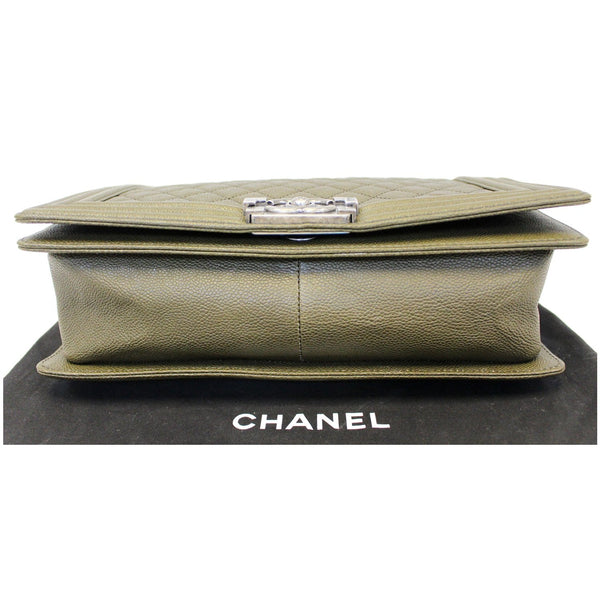 Chanel Boy Medium Flap Caviar Leather Shoulder Bag - front view