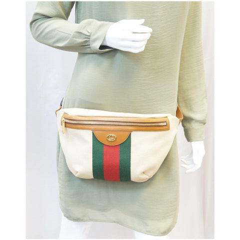 GUCCI Vintage Canvas Belt Bag 575082 Beige