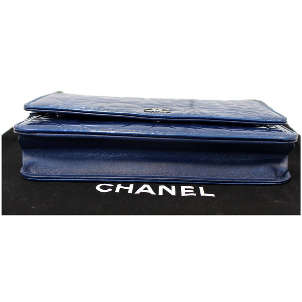 Chanel Wallet on Chain Camellia Patent Leather WOC - bottom view