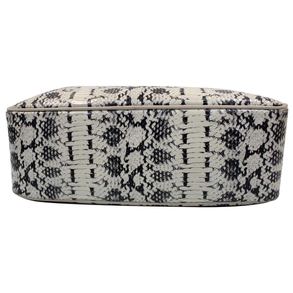 VERSACE Python Embossed Satchel Bag White/Black