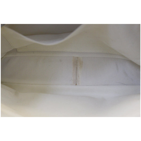 Chanel Tote Bag Grand Shopping Caviar Leather in White interior