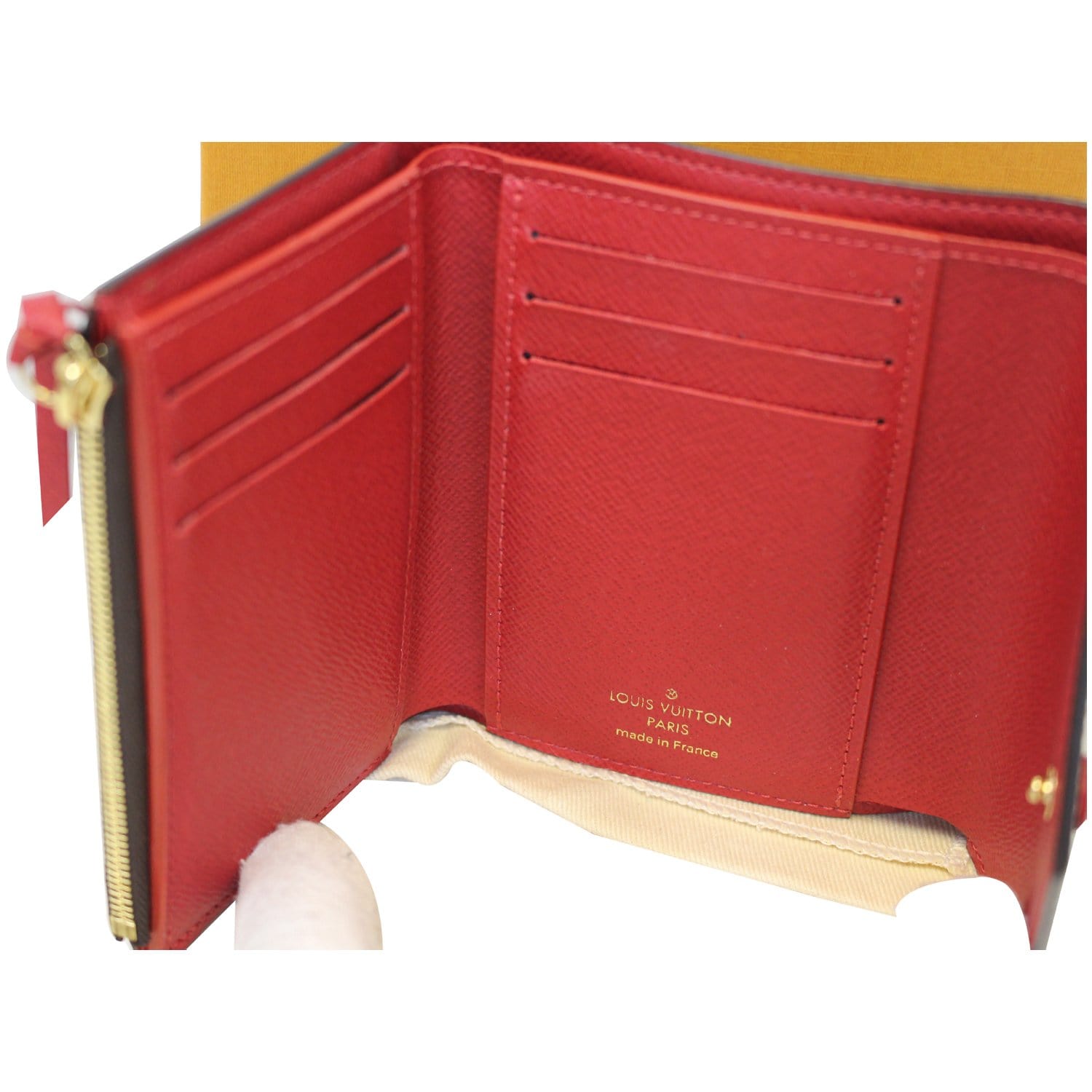Louis Vuitton Damier Ebene Cassia Red Trim Wallet – The Don's