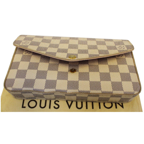 LOUIS VUITTON Pochette Felicie Damier Azur Crossbody Bag White