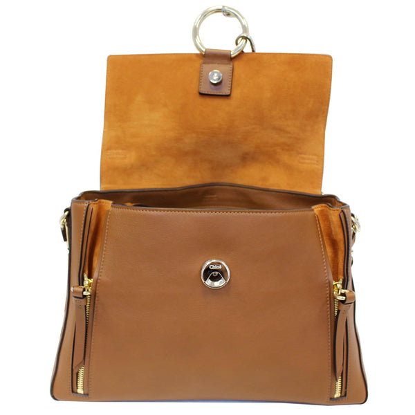 CHLOE Faye Day Mixed Flap Leather Medium Shoulder Bag Tan-US