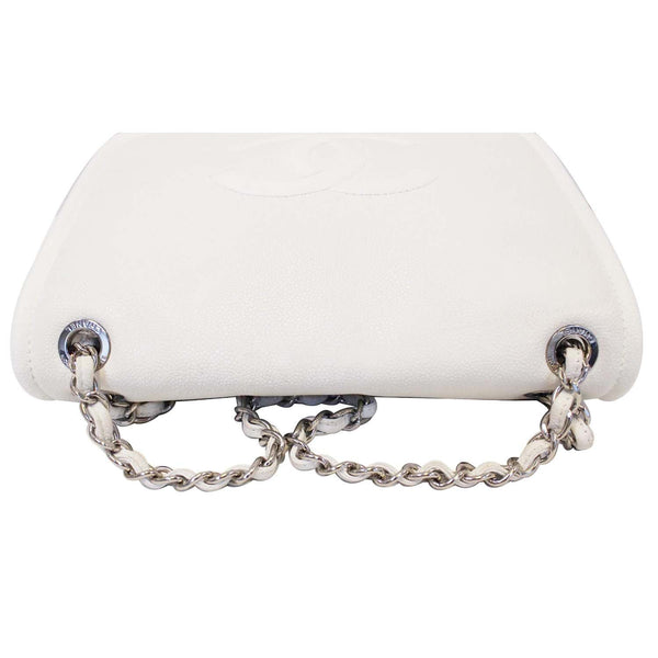 CHANEL Caviar Timeless CC Flap Shoulder Bag White