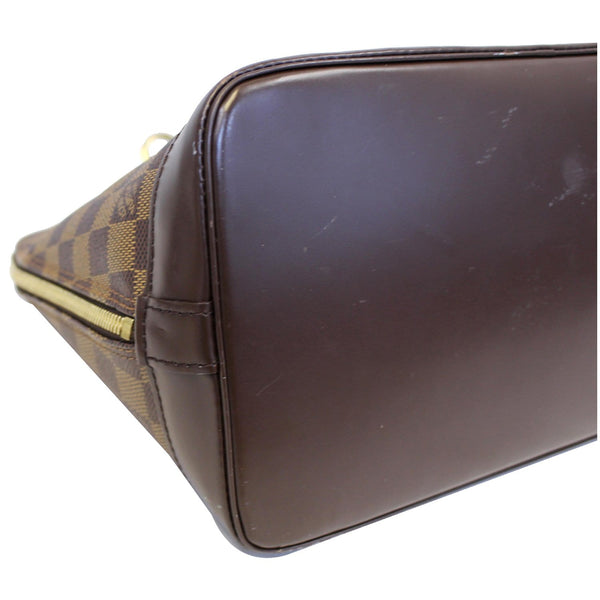 LOUIS VUITTON Alma Damier Ebene Satchel Bag Brown