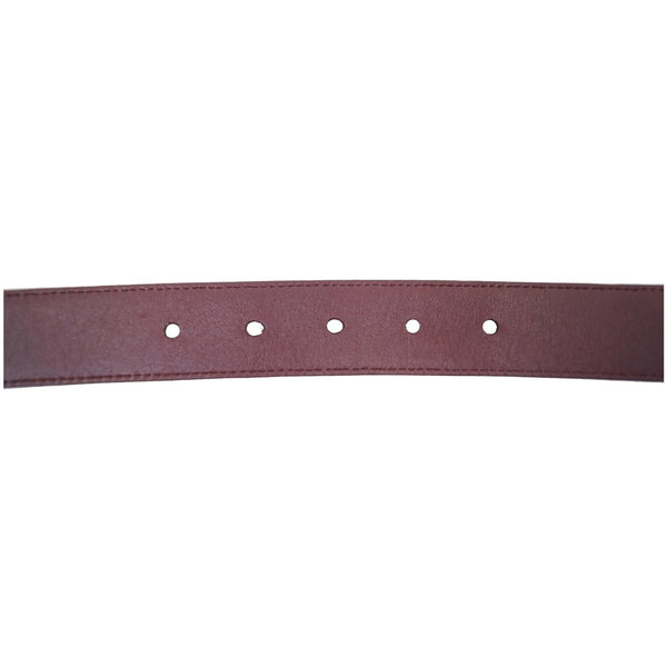 preowned Prada Saffiano Leather Logo Belt in Red 