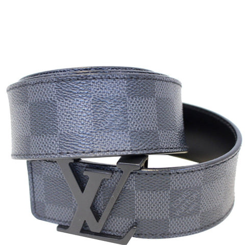 LOUIS VUITTON Damier Ebene LV Initials Belt Black
