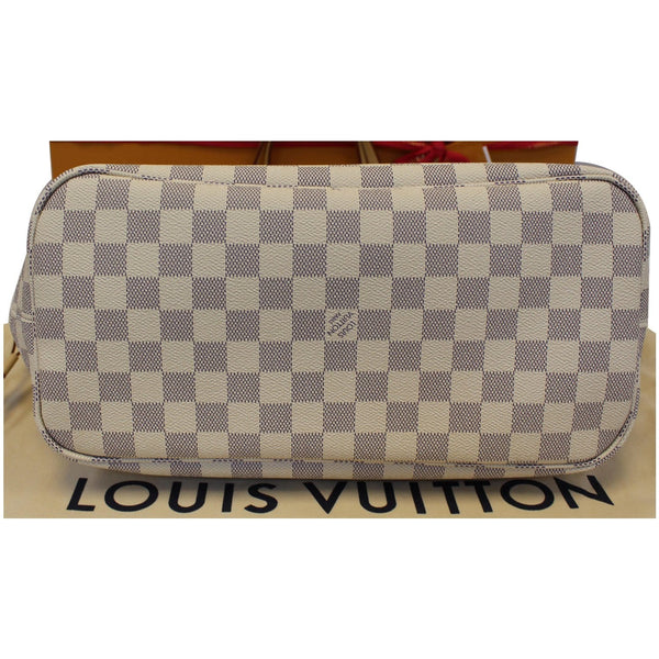 LOUIS VUITTON Neverfull MM Damier Azur Tote Shoulder Bag White