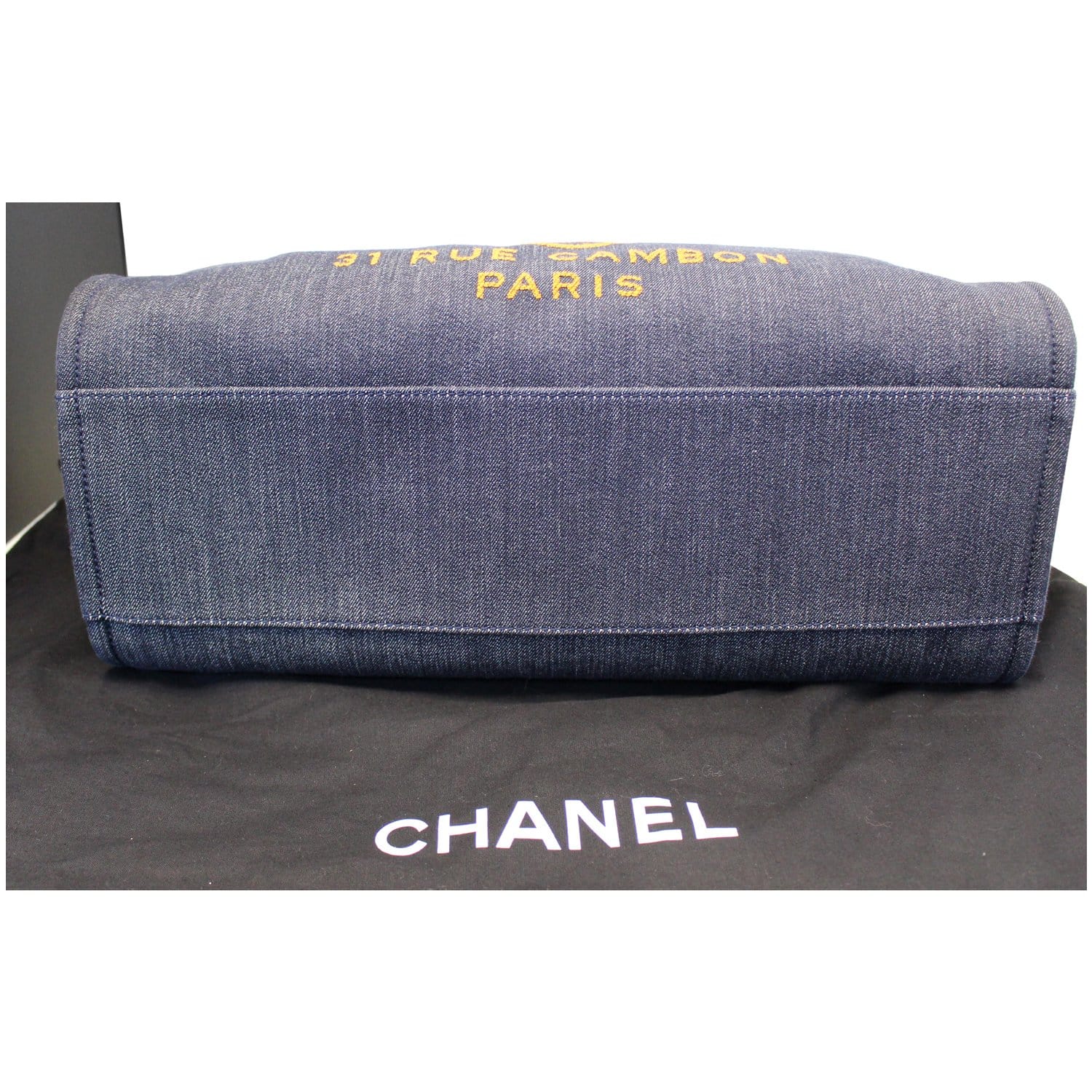 Chanel Dark Blue Denim Deauville Large Tote Bag with Orange Letters at  1stDibs  chanel deauville tote outfit, chanel deauville outfit, chanel  deauville tote blue