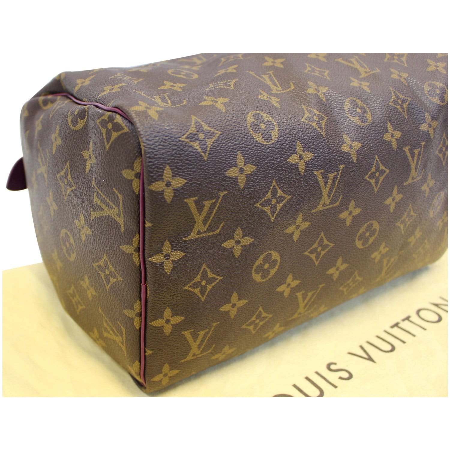 Louis Vuitton Logo Stencil Brand Handbag, 30, text, service