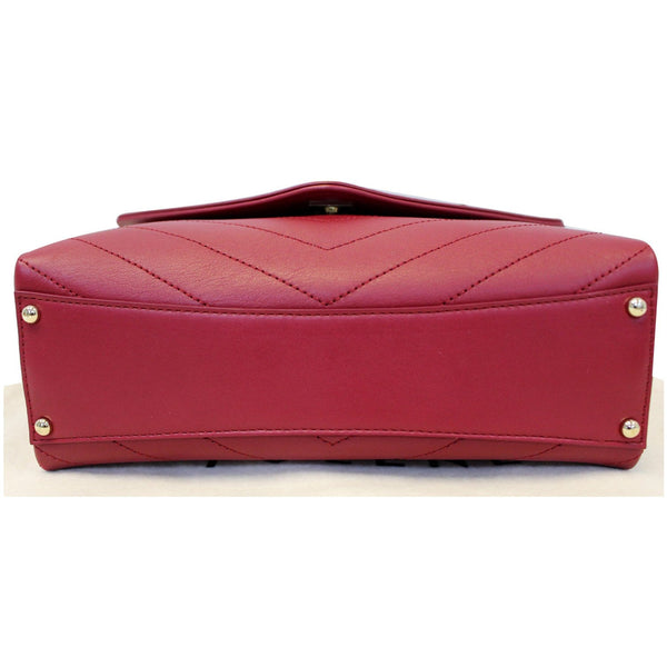 CHANEL Chevron Envelope Flap Lambskin Leather Shoulder Bag Red