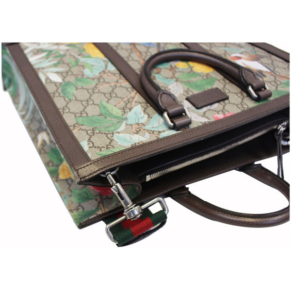 GUCCI GG Supreme Monogram Tian Print Tote Shoulder Bag Maple Brown 406387