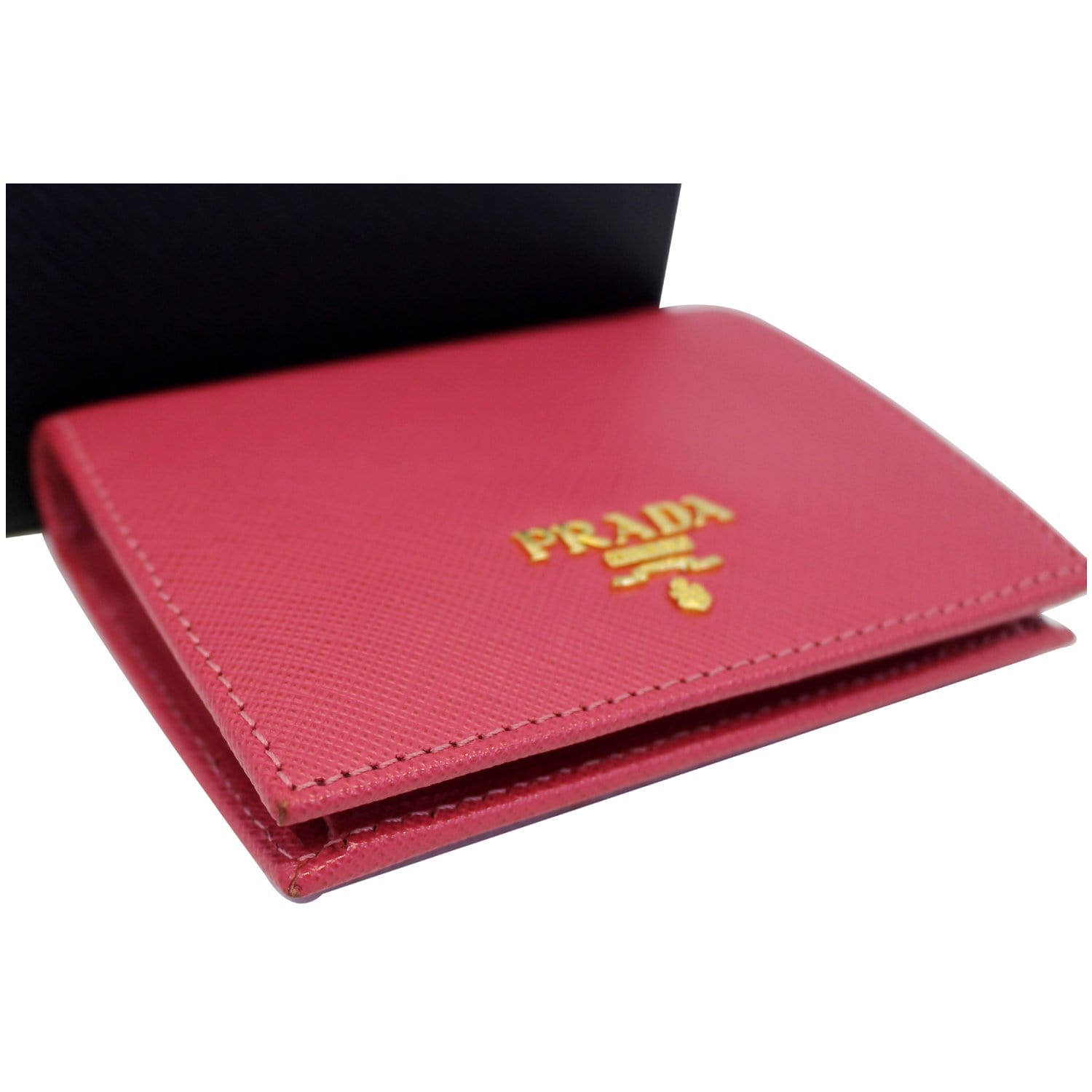 Prada Saffiano Wallet  Bifold Card Wallet Red