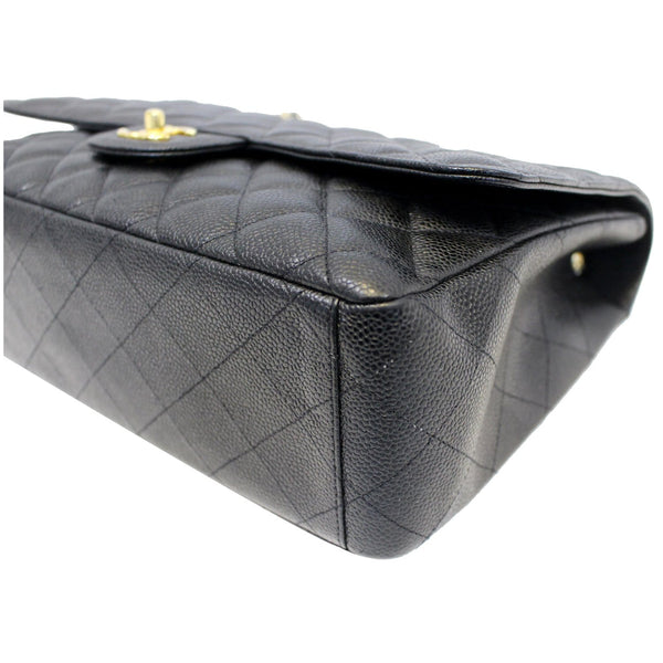 CHANEL Classic Maxi Jumbo Double Flap Caviar Leather Shoulder Bag-US