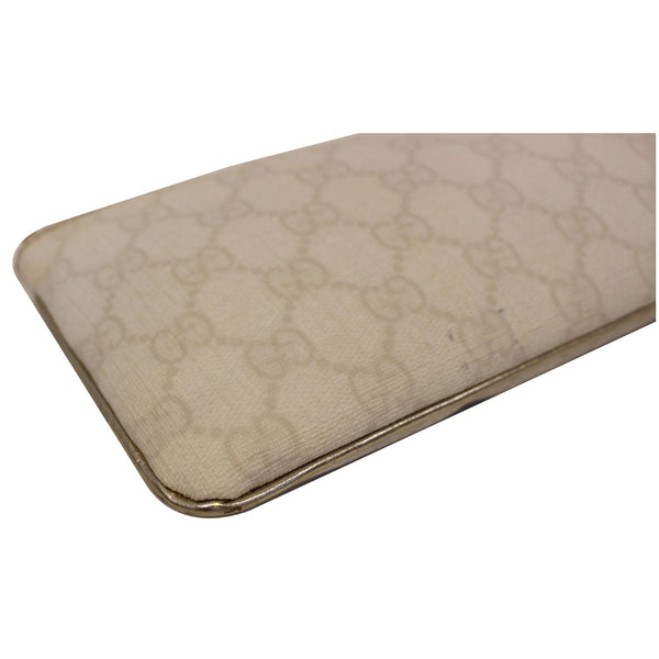 Gucci Clutch Bag GG Canvas Wristlet Pochette White - corner