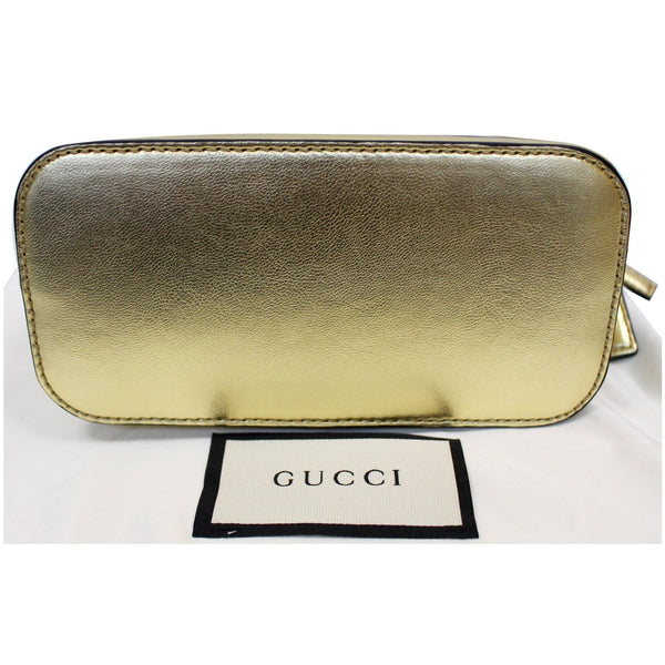 GUCCI Moon Steller Guccy Leather Crossbody Bag Gold