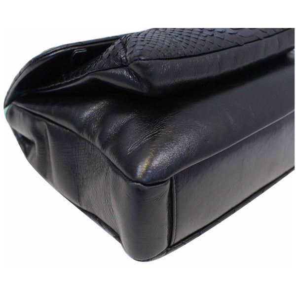 Chanel Urban Mix Flap Calfskin Python Shoulder Bag Black for sale