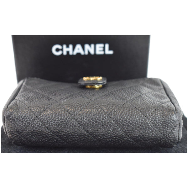 Chanel Quilted Caviar Leather Mini Phone Holder Clutch Wallet