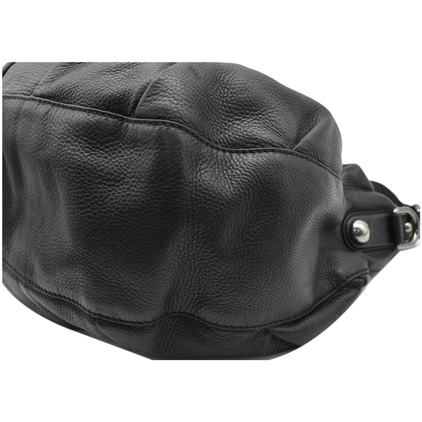 GUCCI Icon Bit Medium Pebbled Leather Shoulder Bag Black 228584