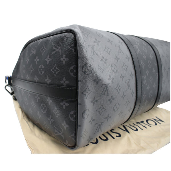 LOUIS VUITTON Keepall 50 Bandouliere Monogram Eclipse Canvas Travel Bag Black