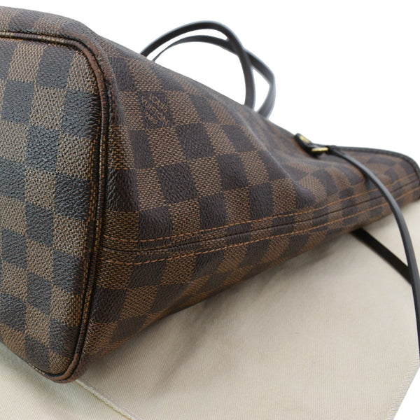 LOUIS VUITTON Neverfull MM Damier Ebene Tote Bag Rose Ballerine