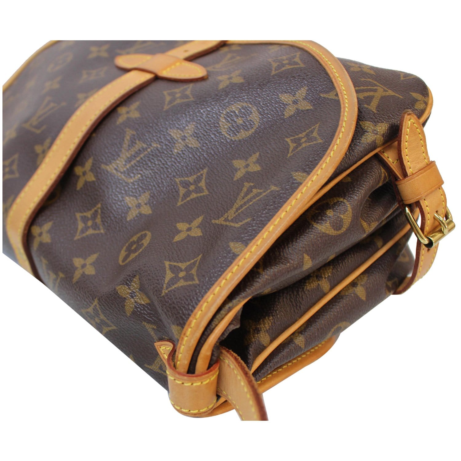 Saumur cloth 48h bag Louis Vuitton Brown in Cloth - 30742388