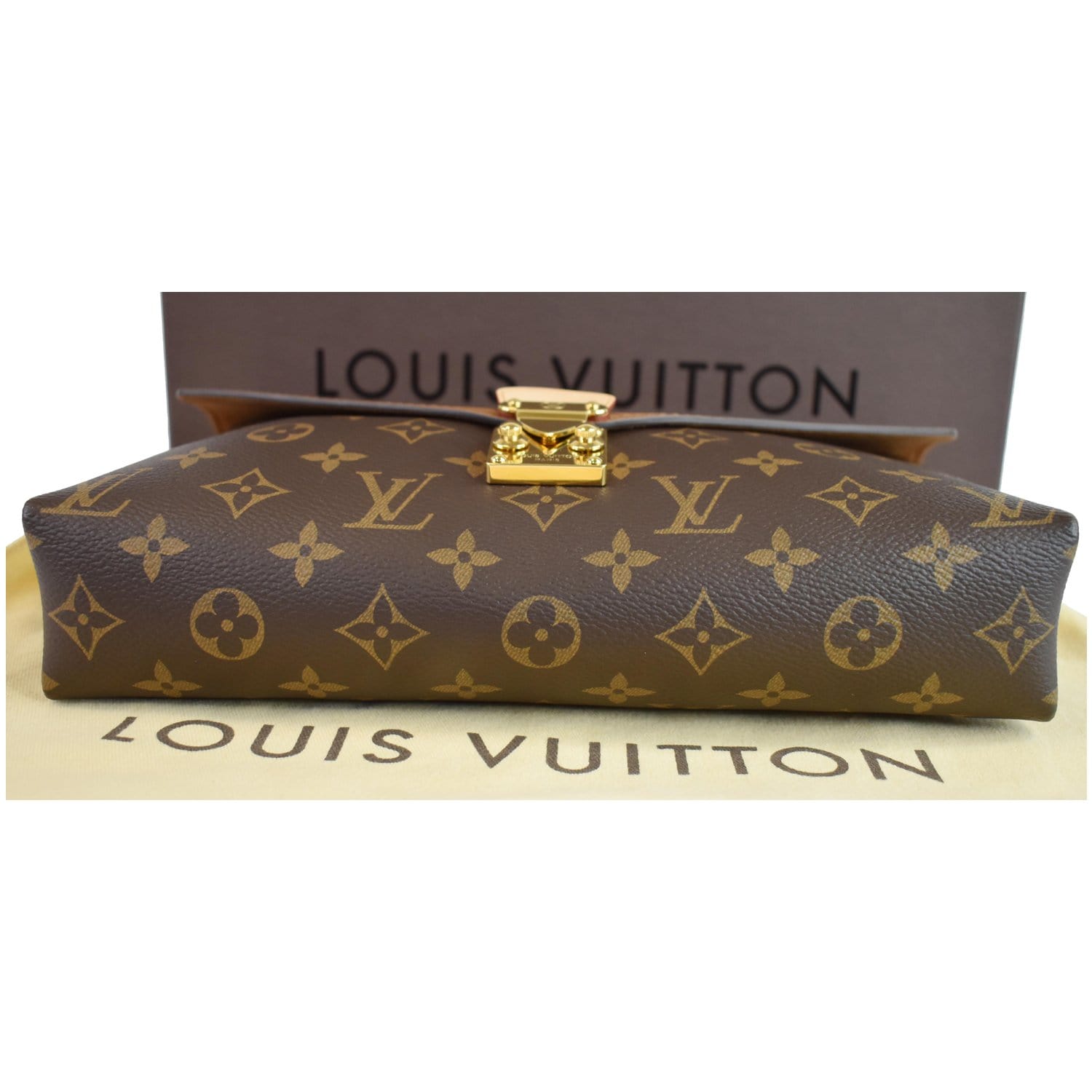 Louis Vuitton Chain Pallas Clutch Black Brown Monogram Canvas Shoulder -  MyDesignerly