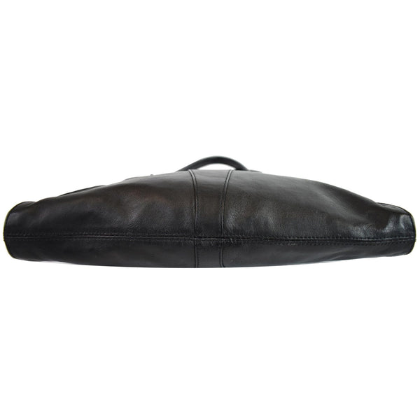 FENDI Devil Trapezio Top Handle Calfskin Tote Shoulder Bag Black