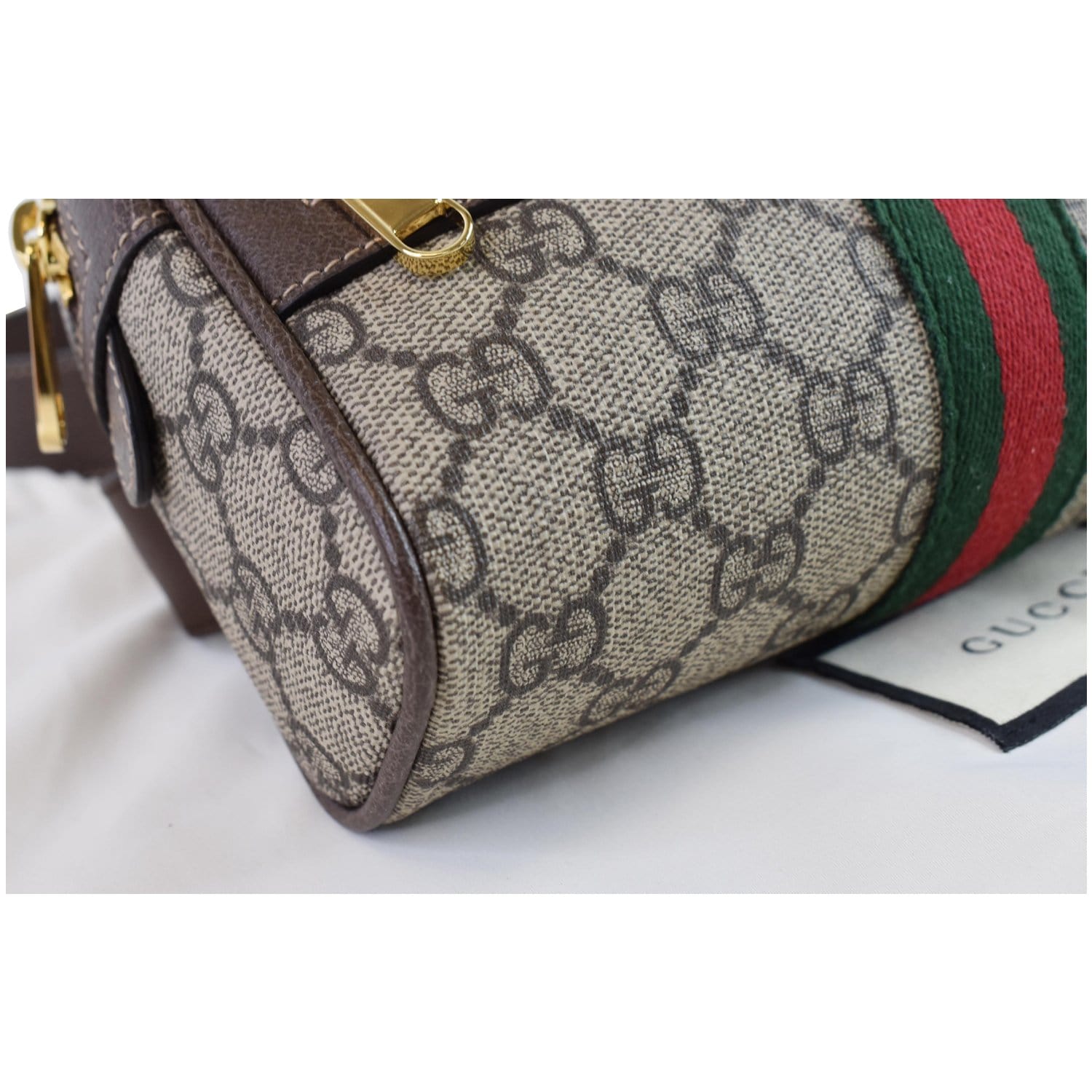 Gucci Ophidia Small GG Supreme Shoulder Bag in Brown