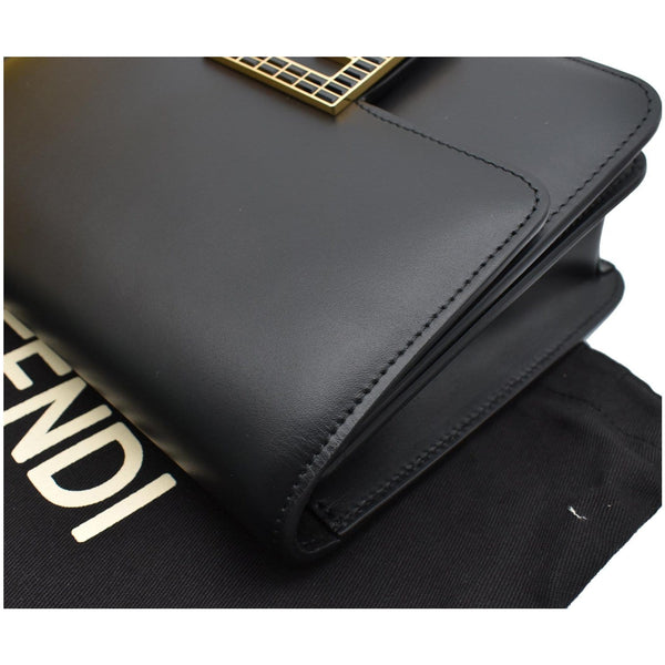FENDI Fab Leather Crossbody Bag Black