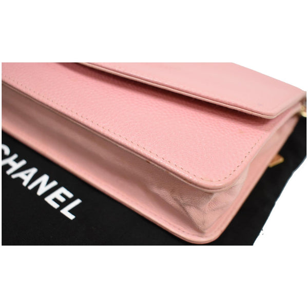CHANEL Timeless Caviar Leather Wallet On Chain Clutch Crossbody Bag Pink
